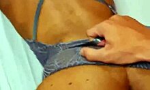 I wore sexy lingerie and flashed for my friend's boyfriend in close-up exhibitionist fun