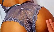 I wore sexy lingerie and flashed for my friend's boyfriend in close-up exhibitionist fun