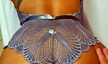 I wore sexy lingerie and flashed for my friend's boyfriend in close-up exhibitionist fun