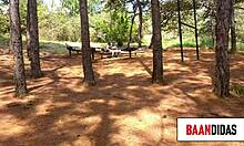 Lia Ponce, a slutty Colombian brunette, gets caught with her boyfriend's big cock in her mouth.