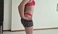 Amateur Latina Brunette Strips Off Panties In Homemade Teen Scene!