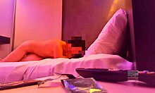 Karlita hotwife smokes a cock, sits her husband on a chair, puts on black garter, and fucks me in front of him