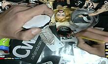 Finishing the little grey alien with dildo art fun