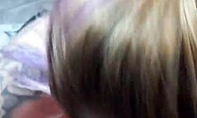 blonde deepthroats friend's cock till cum