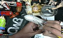 Finishing the little grey alien with dildo art fun