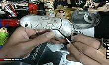 Finishing the little grey alien with dildo art fun