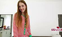 elf on my dick stepsis 😈 christmas fucking with young teen pussy