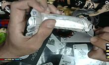 Finishing the little grey alien with dildo art fun