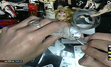 Finishing the little grey alien with dildo art fun