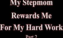 Stepmom gives me blowjib for hard work, swallers it all