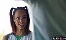 black cheerleader alexis tae gets assfucked doggystyle by stepdad charles dera