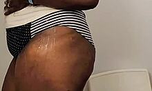 Ebony Babe Moans While Masturbating In Shower Fully Clothed