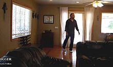 Twin babysitters trick boss with monster cock blowjob and cumshot