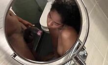 Brunette Amateur Couple Nysdel Sneaks a Hot Blowjob in Public