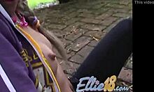 ellie 18 gets wild fingering her pussy outdoors, loving every second! 😜