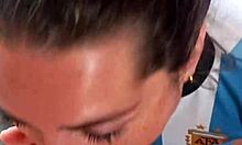 cum eater blonde enjoys blowjob with friend and girlfriend in slutty action