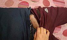 I enjoyed my Indian desi babe in doggy style with step-brother, creampie in stockings.