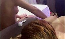 Malu Paz, the brave redhead, eagerly sucks cock in bisexual humiliation.