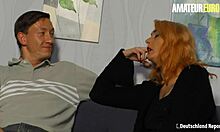 Tattooed Redhead Mercedes Bood Gets Cumshot After Sucking And Riding!