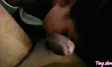 My little stepdaughter sucks well and rides my hard cock