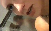 Amateur teen couple fucks in bath
