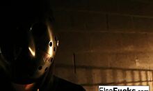 I, Elsa Jean, fuck a masked stranger in the alleyway, craving his cumshot on my small tits.