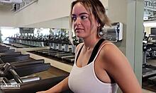 I picked up blonde Alexis at the gym with her huge natural tits and big ass, then we fucked outdoors in public with my monster cock.