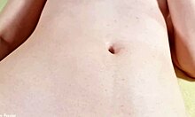 Hot Sex with Cumshot into Belly Button and Cum Eating