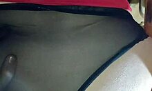 my husband stuffs big cock in panties, doggystyle blowjob closeup