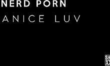 Nerd in lingerie bends over for monster black cock blowjob