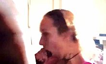 Blonde amateur gags on thick 9-inch BBC deepthroat