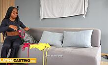 Latina Casting - Skinny Black Babe Roughly Swaps Holes Between Pussy and Ass