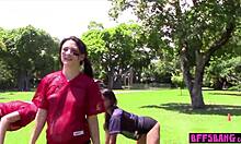 Footballer Teen Bffs Get Fucked By Trainer After Workout