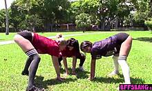 Footballer Teen Bffs Get Fucked By Trainer After Workout