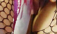 cody roy licks danielle roy's pussy in fishnets while she cums from muff diving