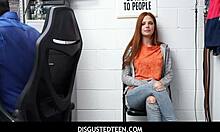 teen shoplifter scarlett mae confronted by loss prevention officer after stealing tv