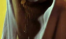 Mature brunette actress strips and rips clothes