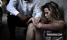 Homeless teen slut Aubrey Sinclair fucked hard by rich man