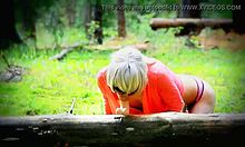 Watch this shemale slut in the forest. Is she ready for hardcore oral?