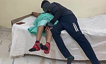 Sexy brunette rides in bedroom with horny amateur couple