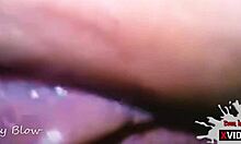 Close-up pussy licking contrasts bareback riding.