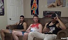 Pledge Cumshot in Gay Gangbang.