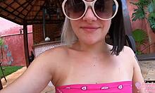 I'm refreshing my wet pussy at the pool