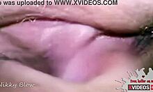 Close-up pussy licking contrasts bareback riding.