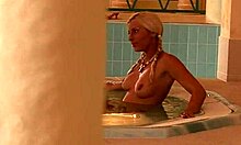 hot blonde girl assfucked at the spa with fingering and cum in mouth