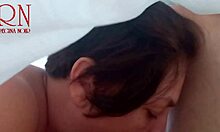 The Bitch Sucks the Smallest Dick She's Ever Seen in POV Closeup While Mocking Him