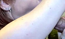 the redhead with the pink pussy bends over for doggystyle, sucking big cock and swallowing cum after orgasm.