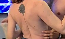 the redhead with the pink pussy bends over for doggystyle, sucking big cock and swallowing cum after orgasm.