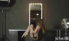 Teen beauty fiercely fingers her wet pussy with toys