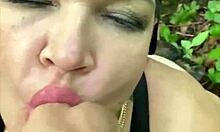 forest hike turns into steamy outdoor action